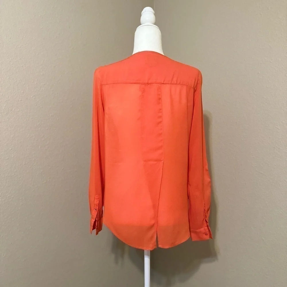 Anthropologie Maeve Clara Coral Button Down Blouse Size 4 - Picture 6 of 8